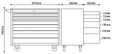 Wózek/Szafka narzędziowa z 6 szufladami P-1-04-02