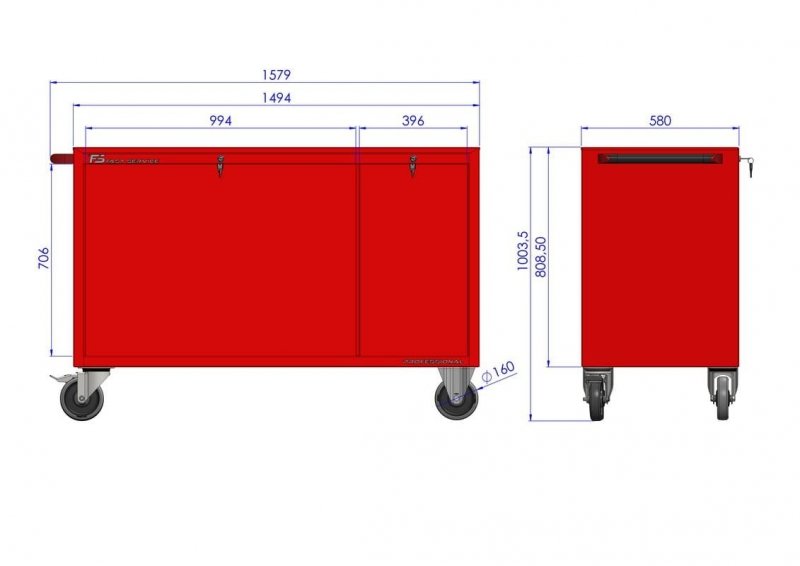 Wózek warsztatowy MEGA z 13 szufladami PM-212-15