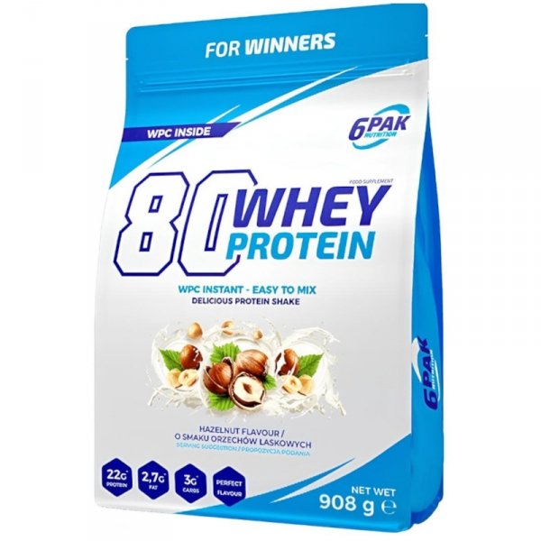 6Pak 80 Whey Protein 908g Orzech Laskowy