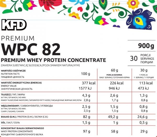 Białko KFD Premium WPC 82 900g Kokosowy