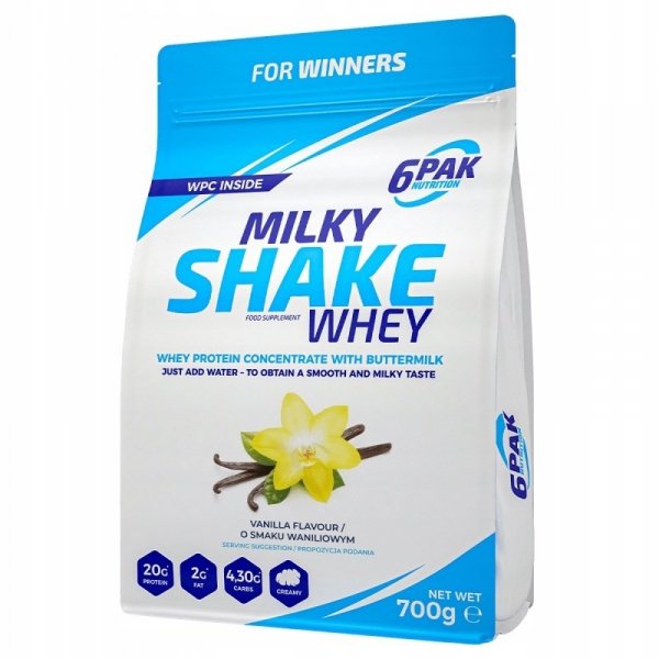 6PAK Milky Shake Whey 700g Wanilia