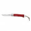 Nóż Opinel Colorama 08 inox grab czerwony z rzemieniem