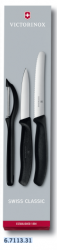 Victorinox czarny zestaw noży  SWISS CLASSIC  z obieraczką 6.7113.31