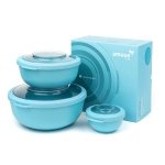 Amuse 3 miski z pokrywkami błękitne