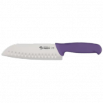 Nóż Santoku Sanelli Ambrogio Supra, ostrze granton, 18 cm, fioletowy
