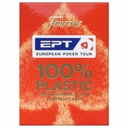 Karty Fournier EPT 100% Plastik CZERWONE