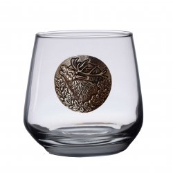 Szklanki do whisky Golden Fox Luna Jeleń zdobione odlewanym elementem 6 szt.