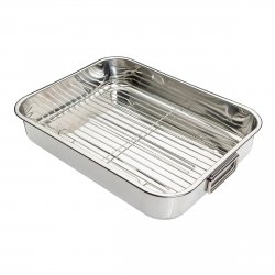 KitchenCraft brytfanna z rusztem ze stali nierdzewnej 43 x 31 cm