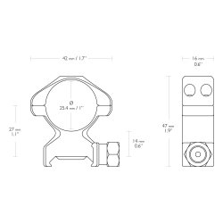 Montaż lunety Hawke Precision Steel wysoki 1&quot; Weaver