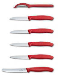 Victorinox Swiss Classic, zestaw 6 elementów, 5 noży i obieraczka, czerwony 6.7111.6G