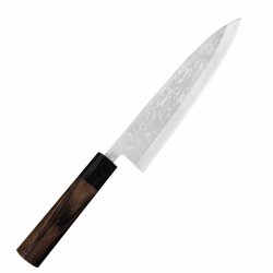 Hideo Kitaoka Shirogami Satin Damascus Nóż Miroshi Deba 21cm