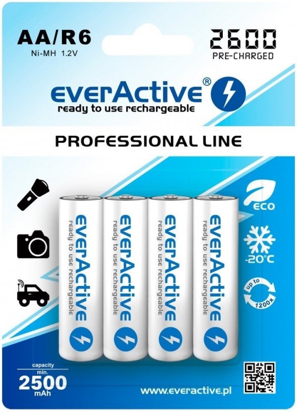 Akumulatorki everActive R6/AA 2600 mAh, 4 szt.