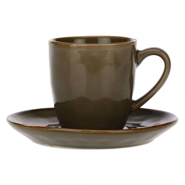 ROSE&amp;TULIPANI CONCERTO GRIGIO TORTORA Zestaw 6 filiżanek do espresso 90 ml