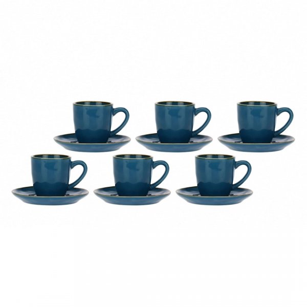 ROSE&amp;TULIPANI CONCERTO BLU AVIO Zestaw 6 filiżanek do espresso 90 ml