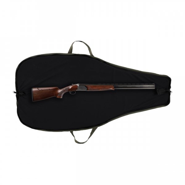 Pokrowiec na broń Forsport zamszowy 125 cm - zielono-różowy, haft czarna głowa jelenia