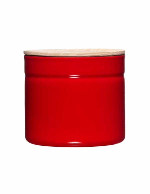 RIESS - Pojemnik kuchenny z drewnianą pokrywą 1,3l Fresh Tomato