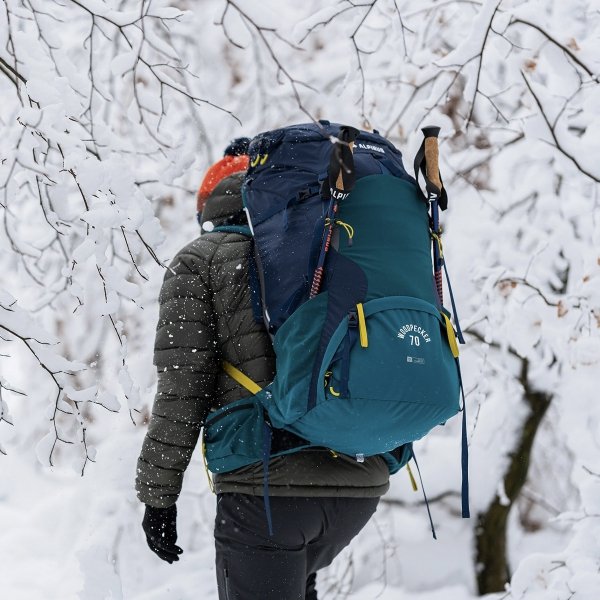 Plecak Alpinus Woodpecker 70, granatowo-zielony