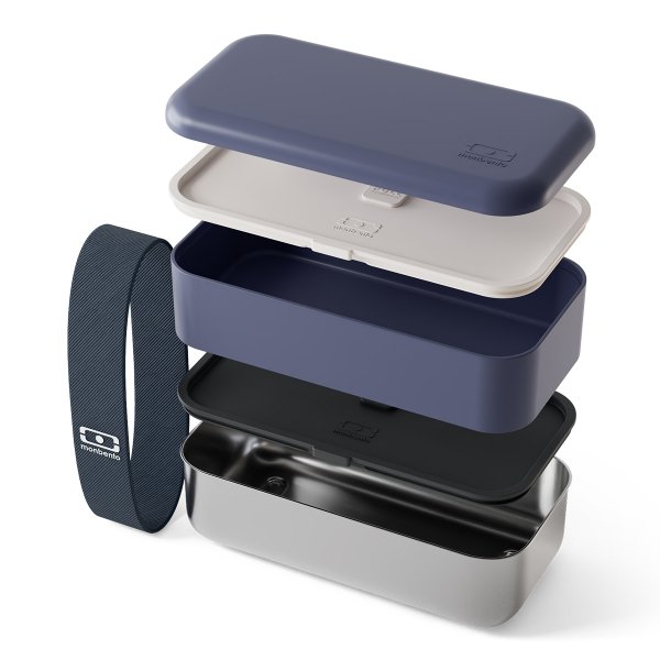 Monbento Sense Original bento lunchbox 1.2L Blue Natural
