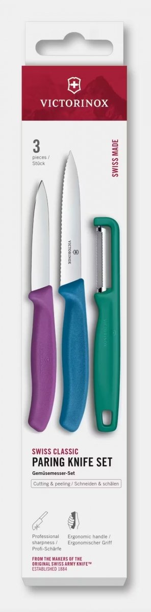 Victorinox Zestaw noży do warzyw i owoców z obieraczką I Swiss Classic, 3 elementy 6.7116.33C1