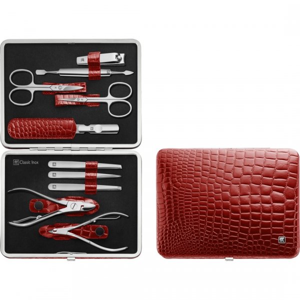 ZWILLING CLASSIC INOX Zestaw do manicure - czerwone sztywne pudełko, 10 elementów