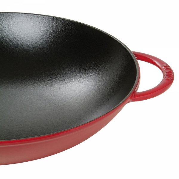Wok żeliwny Z Pokrywką 37 Cm, Czerwony Staub