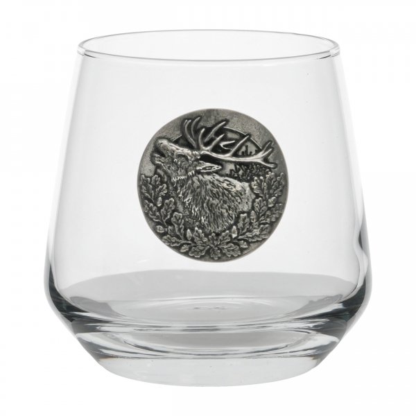 Szklanki do whisky Golden Fox Diamond Deer Gold zdobione odlewanym elementem 2 szt.