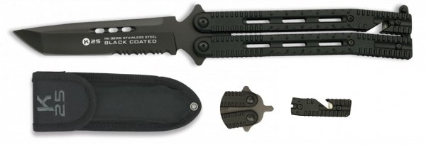 Nóż Motylek K25 36215 Balisong Black Serr