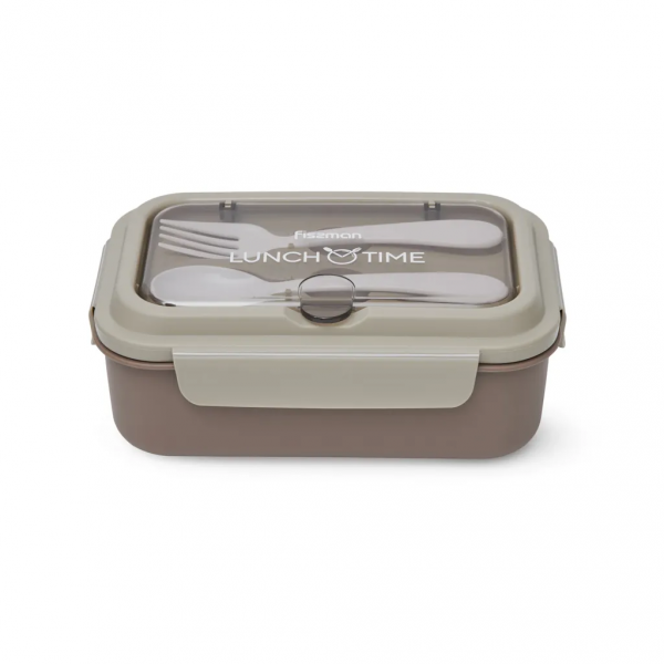 Lunch box Fissman 800 ml z 2 komorami i stalowym pojemnikiem ( beżowy )