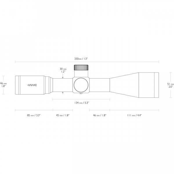 Luneta celownicza Hawke Airmax 30 10x44 SF AMX IR Target Turrets