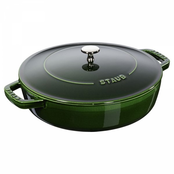 żeliwna Patelnia Do Duszenia Z Pokrywką 24 Cm, Zielony Staub