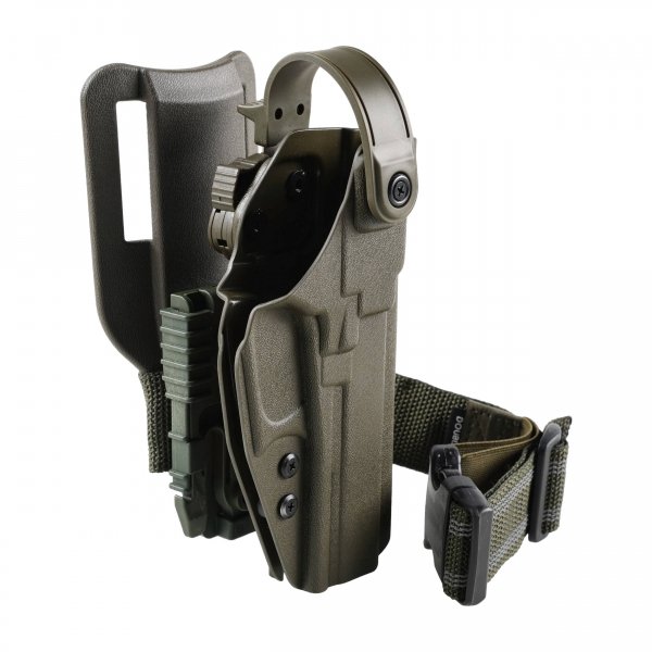 Kabura Doubletap OWB Strighter SLS z QLS VIS 100 pas na udo, oliwkowa