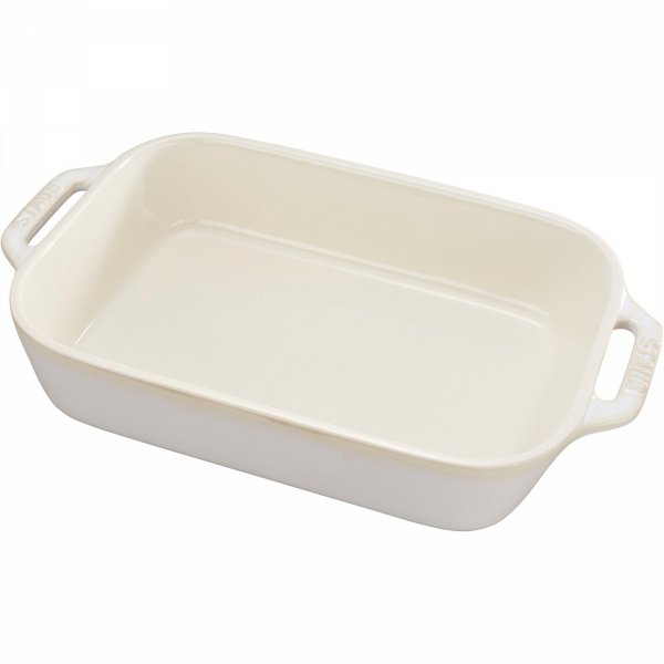 Zestaw 3 Półmisków Prostokątnych, Biały Cooking Staub
