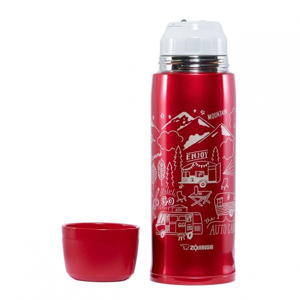 Termos Zojirushi Sj-js08 Czerwony Z Kubkiem 0,82l