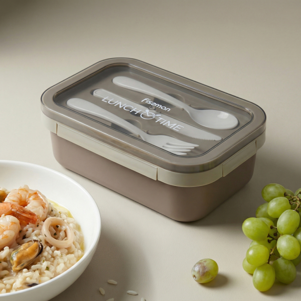 Lunch box Fissman 800 ml z 2 komorami i stalowym pojemnikiem