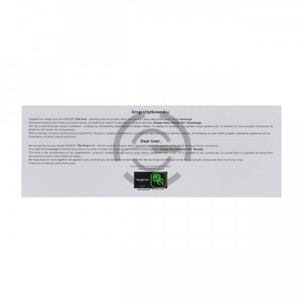 Nóż składany KNIVESPL The First Sandvik 14C28N, niebieskie G10, Stonewashed/Satin