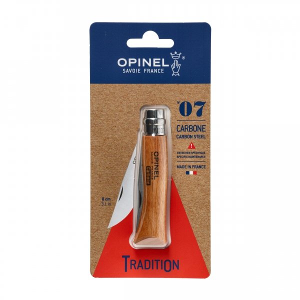 Nóż składany Opinel 7 carbon w blistrze