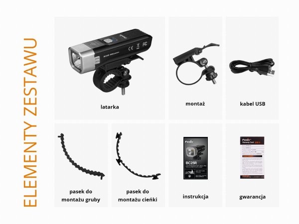 Latarka diodowa Fenix BC25R - rowerowa