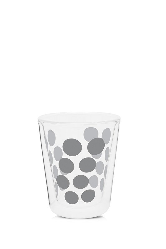 Zak!- Zestaw 2 szklanek 200ml z łyżeczkami,srebrny
