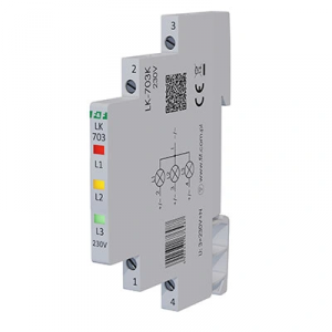 Lampka modułowa LED kontrolna czerwona/żółta/zielona Slim 3-fazowa 230V LK-703K
