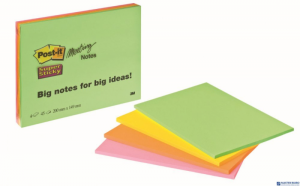 Bloczek samoprzylepny POST-IT_ Super Sticky (6845-SSP), 200x149mm, 4x45 kart., mix kolorów