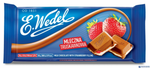 Czekolada mleczna truskawkowa WEDEL 100g