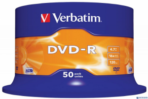 Płyta DVD-R VERBATIM CAKE (50) Matt Silver 4.7GB x 16  43548