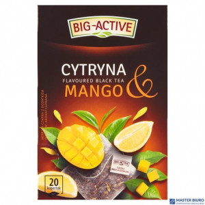 Herbata BIG-ACTIVE Cytryna & Mango 20 torebek/40g z kawałkami owoców czarna