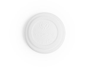 Pokrywka CPLA do kubka papierowego 100ml biała, op. 50 szt. 100% biodegradowalna VLID62-A1