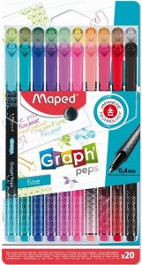 Cienkopis GRAPH PEPS DECO 20 szt etui Maped 749051 (X)