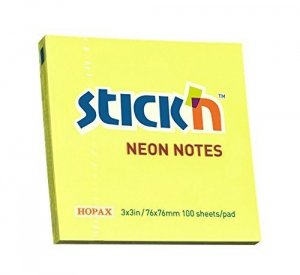 Bloczek STICKN 76x76mm żółty neonowy 100k 21133 STICKN