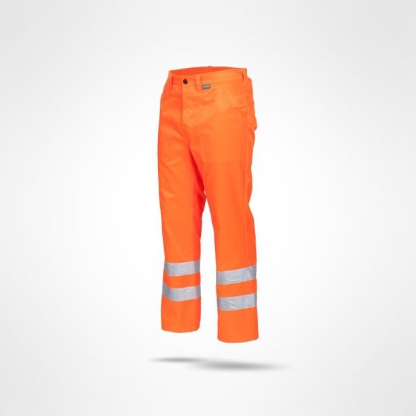 SARA Drogowiec standard Spodnie ochronne do pasa pomarańczowe