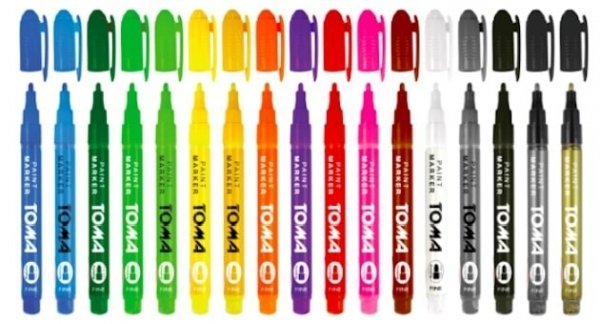 Marker olejowy,cienka fibrowa końcówka 1,5mm,  złoty TO-441 Toma