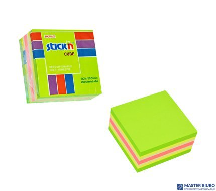 Bloczek STICKN 51x51mm zielony-mix neon i pastel 21534