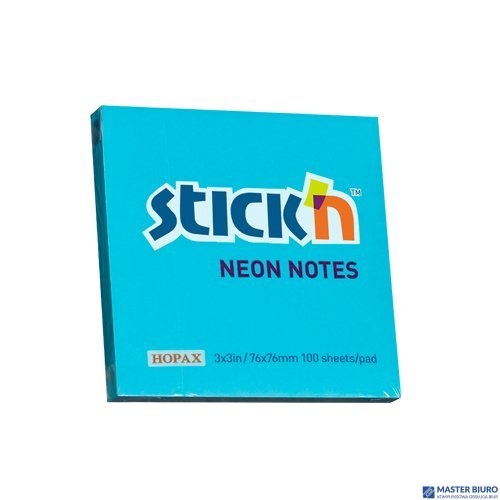 Bloczek STICKN 76x76mm niebieski neonowy 100k 21209 STICKN